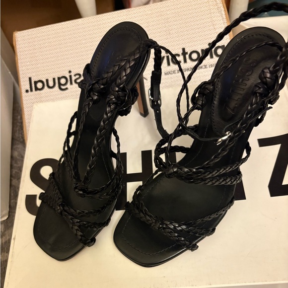 Schutz  Women's Black Braided Sandals Sz 6 - Picture 1 of 9